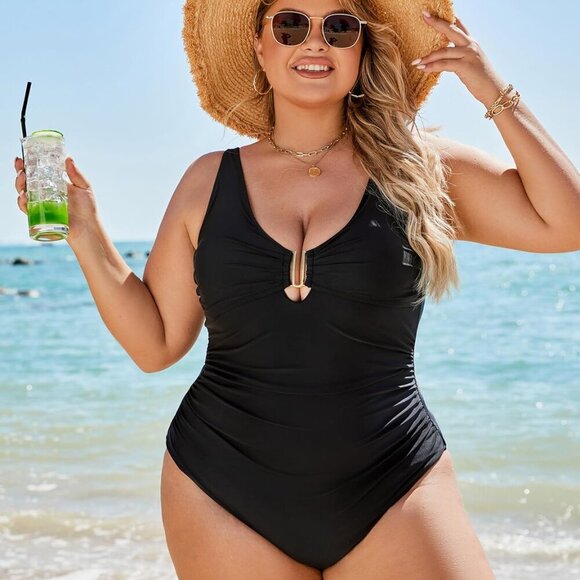 Women's Tummy Control Swimsuit - Black - Large - Picture 5 of 8